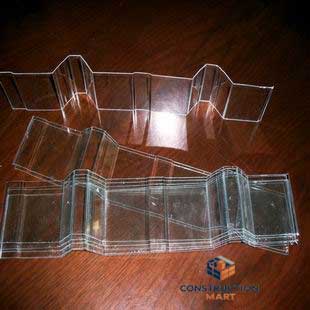 Small sample of the Constructionmart 840 polycarbonate corrugated sheet showing its wave profile and durable design.