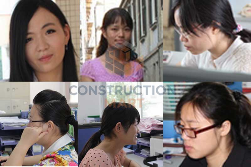 A collage of six representatives from Constructionmart’s 20-member export sales department, demonstrating our strong international trade capability