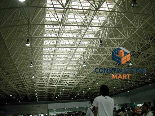  Industrial roofing system using Constructionmart four wall polycarbonate sheets for daylighting and heat insulation
