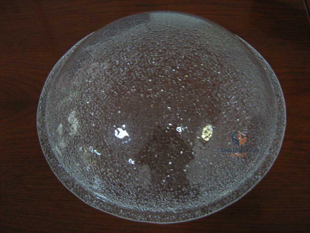 Round skylight made of raindrop-textured polycarbonate sheet by Constructionmart, showcasing durability, translucency, and decorative design.