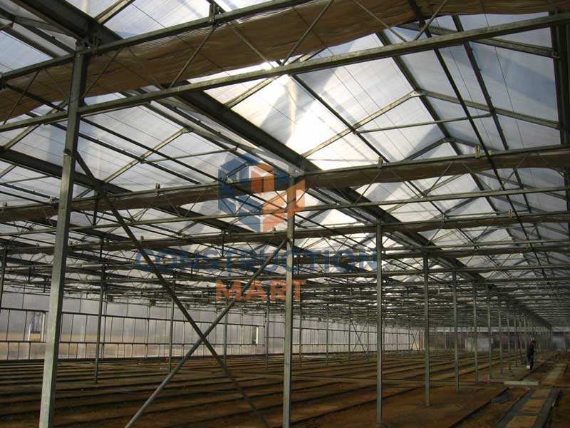  Indoor view of greenhouse project in Beijing using triple wall polycarbonate sheets for roof insulation